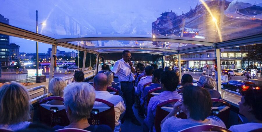 Vienna: Big Bus City Highlights Night Tour with Live Guide - Opera Square starts the night with instant wow factor