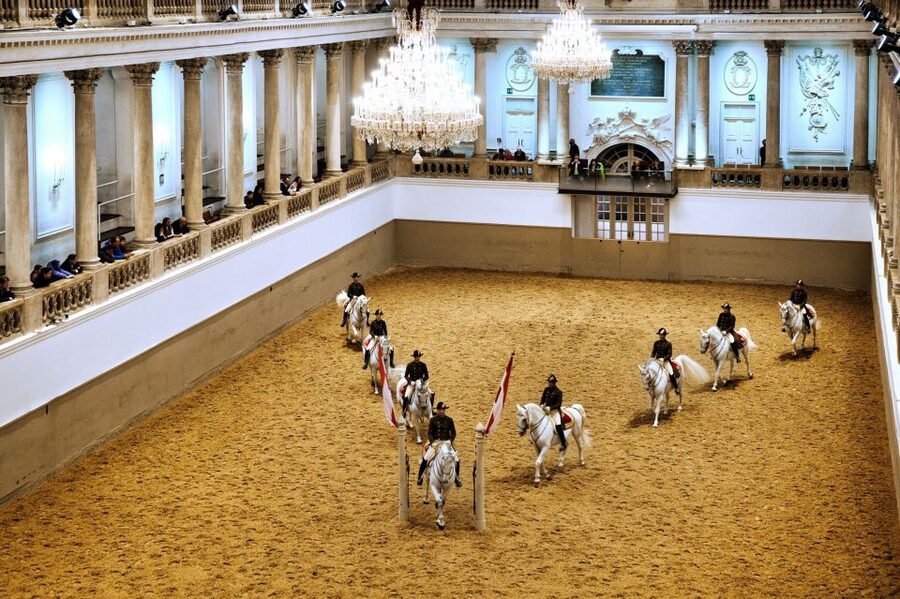 Vienna: Spanish Riding School 45-Minute Performance Show - The program: classical music, live commentary, and Airs above Ground